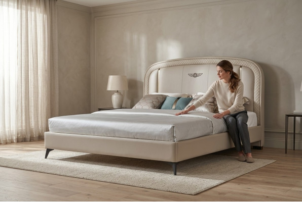 Conception de literie de lit double de luxe pour hôtel 180x200cm.