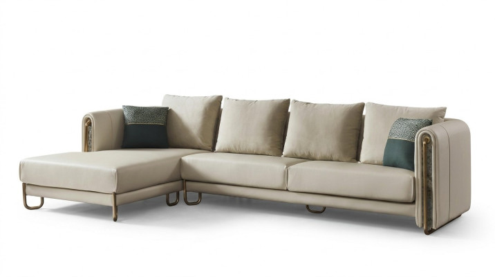 Canapé Canapé Suite Rembourrage paysage de vie Design Canapé d'angle Cuir Forme L