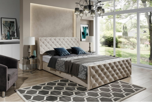 Lit Chesterfield Lit Lits en cuir 180x200cm Garniture Conception de mariage Meubles d'hôtel en cuir