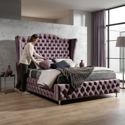 Lit Royal Chesterfield Aubergine Lits Design Classique