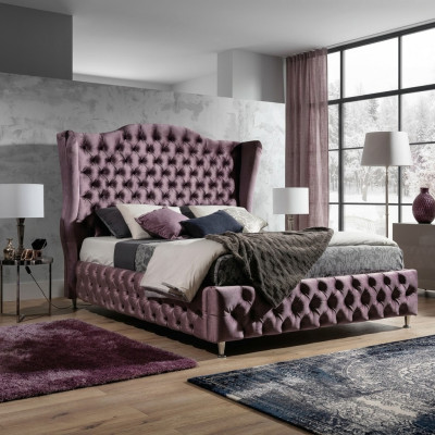 Lit Royal Chesterfield Aubergine Lits Design Classique