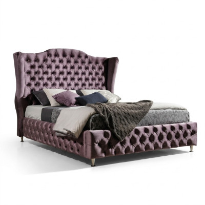 Lit Royal Chesterfield Aubergine Lits Design Classique