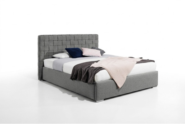 Lit en design luxueux avec matelas double pour hôtel, chambre nuptiale, chambre à coucher neuve 200x200 cm.
