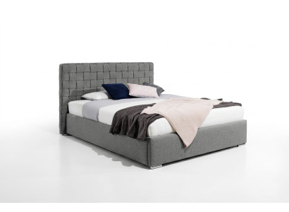 Lit en design luxueux avec matelas double pour hôtel, chambre nuptiale, chambre à coucher neuve 200x200 cm.