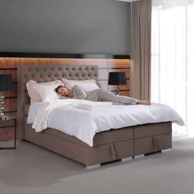 Complet de lit boxspring sur-matelas hôtel lits doubles Chesterfield nouveau