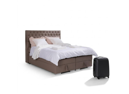 Complet de lit boxspring sur-matelas hôtel lits doubles Chesterfield nouveau