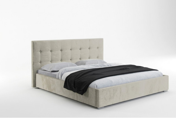 Beige 160x200 lit chambre à coucher lits textile cuir hôtel luxe rembourré grand neuf