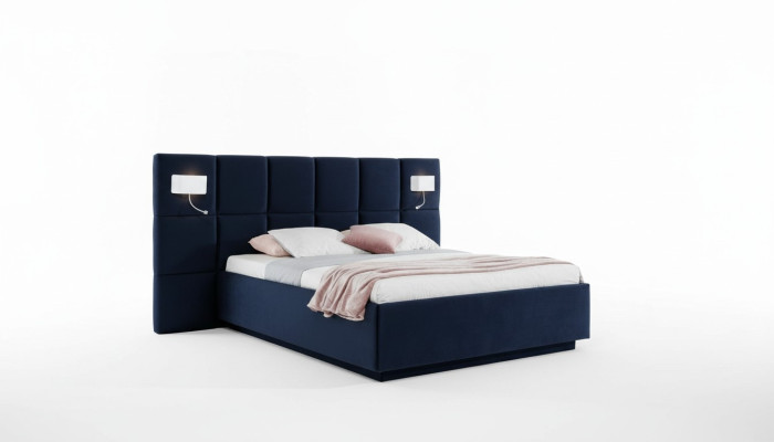 Conception de lit Hôtel Lit Double Chambre Lit Rembourrage Lits de Luxe 180x200cm Textile