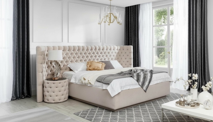 Conception Chesterfield Lit Cuir Lits Hôtel Chambre Luxe Sellerie En Cuir Nouveau