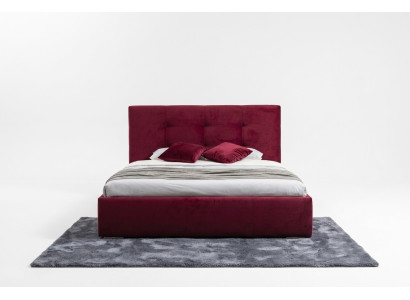 Lit Bordeaux 160x200 Chambre à coucher Lits Tissu Cuir Hôtel Luxe Rembourré Grand