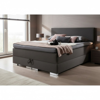 Lit tapissé en cuir textile design double XXL grand baroque