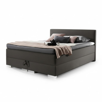 Lit tapissé en cuir textile design double XXL grand baroque