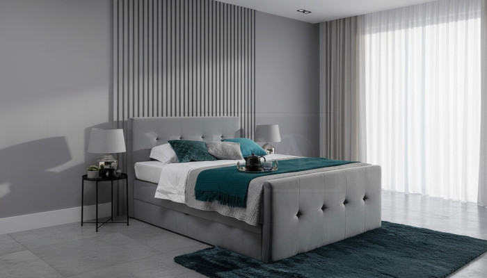 Lit Chesterfield Lit rembourré Lit double Lits design xxl de luxe lit à ressorts à boîte
