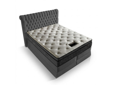 Chambre de luxe grise Lit Chesterfield Design rembourrage de lit Lits doubles de luxe
