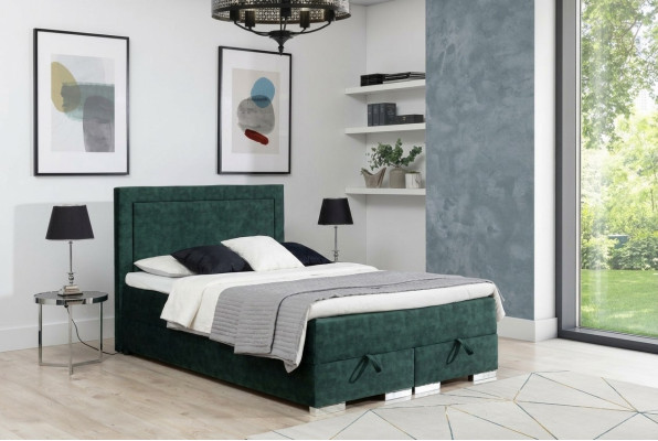 Lit boxspring céleste lit double avec matelas et surmatelas lit vert