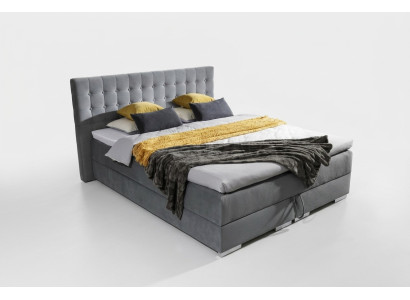 Lit design Chesterfield en textile velours rembourré, lit velours hôtel, lits chambre à coucher neuf.