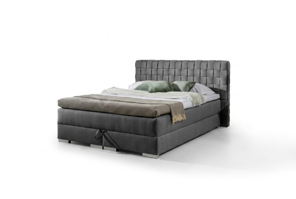 Bett Design Luxus Hôtel Lits 200x200cm Boxspringbett Tissu Gris 200x200cm neuf
