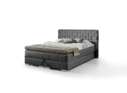 Bett Design Luxus Hôtel Lits 200x200cm Boxspringbett Tissu Gris 200x200cm neuf