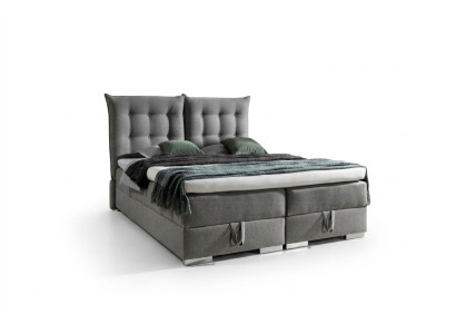 Lit boxspring design classique tapissé lit anglais lit double beige lit.