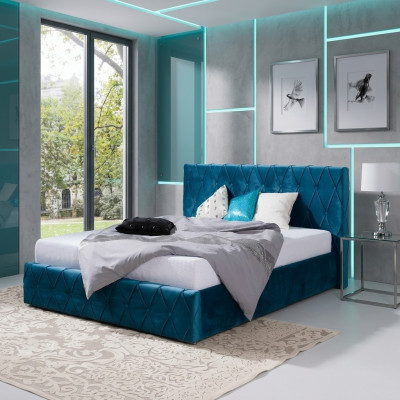 Lit design luxe double hôtel lit conjugal 160 x 200 cm chambre à coucher en velours