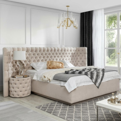 Chesterfield Lit Luxe Chambre Hôtel Décoratif Lits Rembourrés avec Boutons