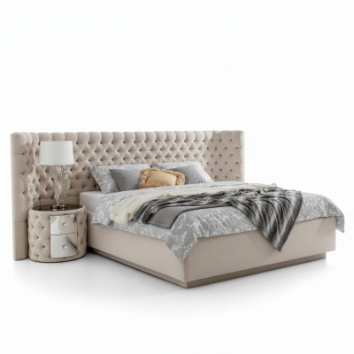 Chesterfield Lit Luxe Chambre Hôtel Décoratif Lits Rembourrés avec Boutons