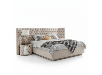Chesterfield Lit Luxe Chambre Hôtel Décoratif Lits Rembourrés avec Boutons