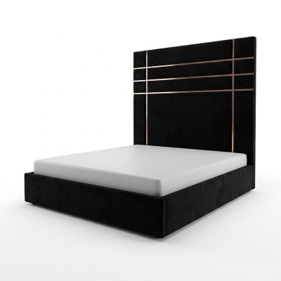 Hôtel Double Lit en Cuir Textile Chambre à Coucher Literie de Luxe Lits Design Moderne