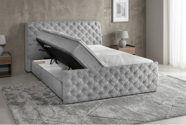 Lit double gris Chesterfield Hôtel Lits Mobilier de chambre de designer