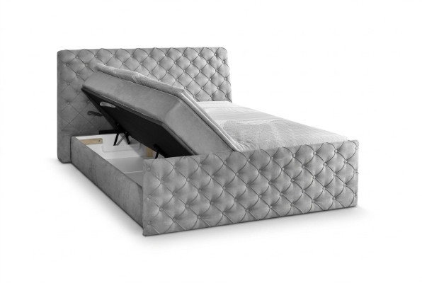 Lit double gris Chesterfield Hôtel Lits Mobilier de chambre de designer