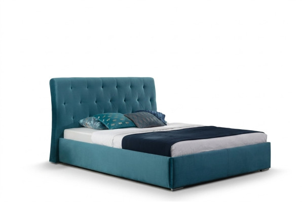 Lit double de luxe design avec coussins 180x200 cm chambre d'hôtel en velours neuf.