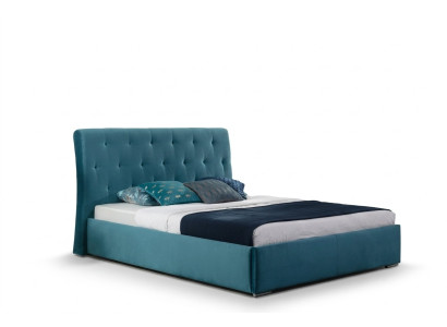 Lit double de luxe design avec coussins 180x200 cm chambre d'hôtel en velours neuf.