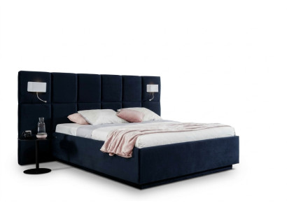 Chambre de luxe Design Lit 200x200 Lits Doubles Cadre de Lit textiles