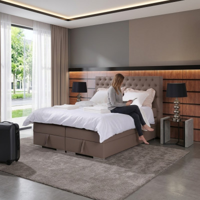 Lit à ressorts à boîte design, lits doubles, chambre à coucher, meubles Chesterfield