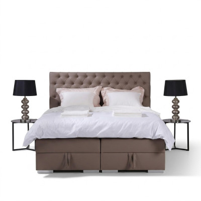 Lit à ressorts à boîte design, lits doubles, chambre à coucher, meubles Chesterfield