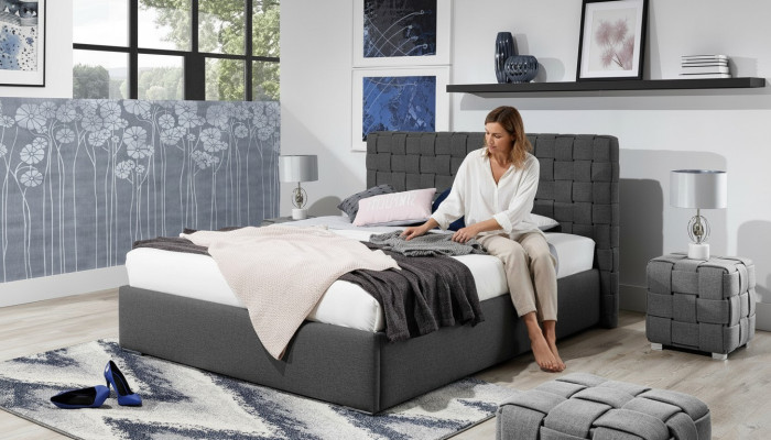 Lit design de luxe, lits textiles de luxe, chambre moderne, 140/160/180 nouveau 130.
