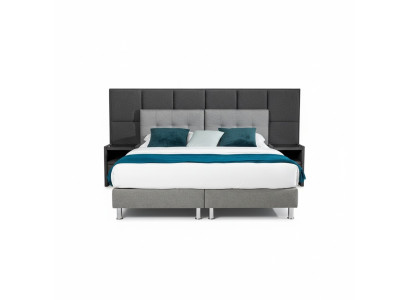 Lit de designer Chambre à coucher Lits Textile Cuir Hôtel de luxe Rembourrage Velours Gris nouveau