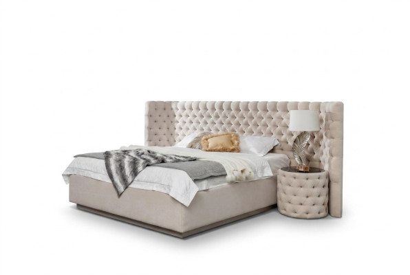 Chesterfield Hôtel Lit Double en Cuir Rembourré Lits de Chambre de Luxe
