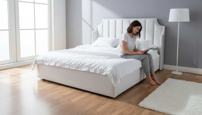 Conception de lit en cuir Lits Mariage Cadre Moderne Chambre en cuir Luxe Hôtel Double