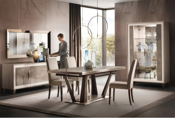 Ensemble de salle à manger design italien chaise table groupe 5 pièces neuf