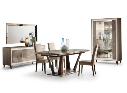 Ensemble de salle à manger design italien chaise table groupe 5 pièces neuf