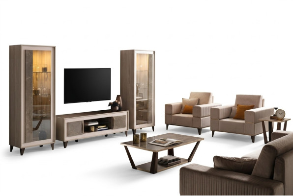 Ensemble de canapés 3-2-1 Design de sièges Canapés Rembourrage 4 pièces Tissu Relax nouveau