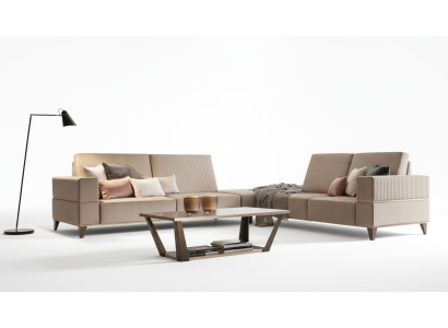 Table basse Table Rembourrage Design Table en verre Table d'appoint Bois Canapé Canapé Brun Tables