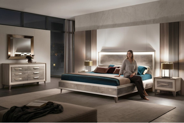 Conception de rembourrage de lit Lits de luxe doubles de l'hôtel Chambre de sommeil de mariage arredoclassic