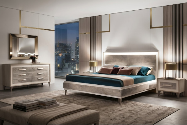 Conception de rembourrage de lit Lits de luxe doubles de l'hôtel Chambre de sommeil de mariage arredoclassic