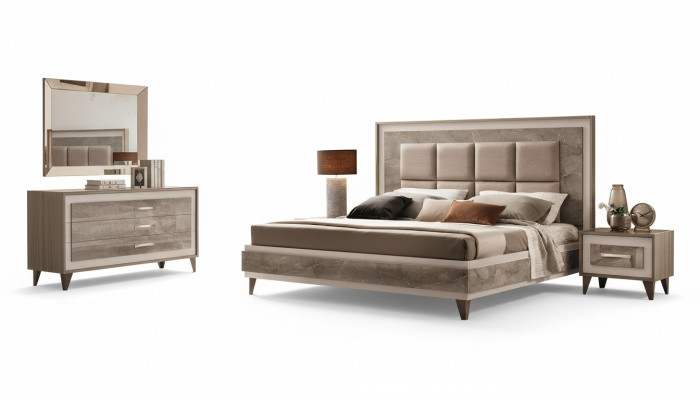 Chambre de luxe Lit Lit double Moderne Bois Rembourrage en velours Lits de luxe neufs