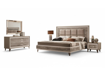 Chambre de luxe Lit Lit double Moderne Bois Rembourrage en velours Lits de luxe neufs