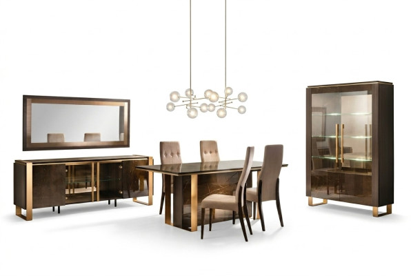 Table de salle à manger moderne + ensemble de 6 chaises de style italien