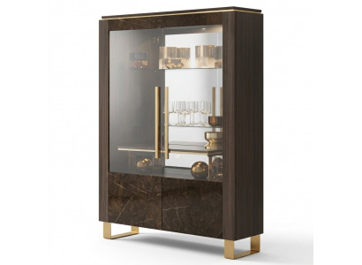 Vitrine en verre Vitrine Vitrines Armoire de luxe Style bois Étagères en verre Armoires