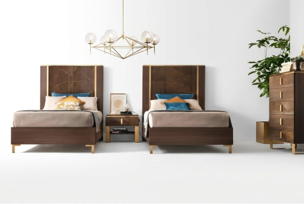 Chambre Lit de luxe en bois 120x200cm Lit royal Lit de luxe nouveau